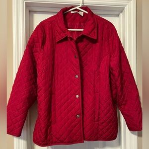 Red, quilted Kim Rogers Woman jacket. Size 2X